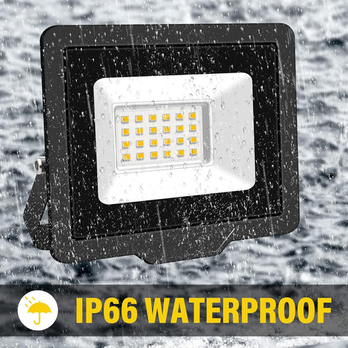 SKYWORLD 2 Pack LED Flood Lights Outdoor, 20W 2000LM LED Security Flood Light, 4000K Daylight Warm White IP66 Waterproof Lighting Outside for Gard...