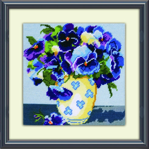 Design Works Crafts, 10" x 10" Needlepoint Kit, Pansies...