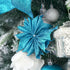 MEEDEE Blue Glitter Ribbon Blue Wired Ribbon 2.5 Inch Metallic Ribbon by 25 Yards Turquoise Ribbon Blue Christmas Ribbon Light Blue Ribbon for Chr...