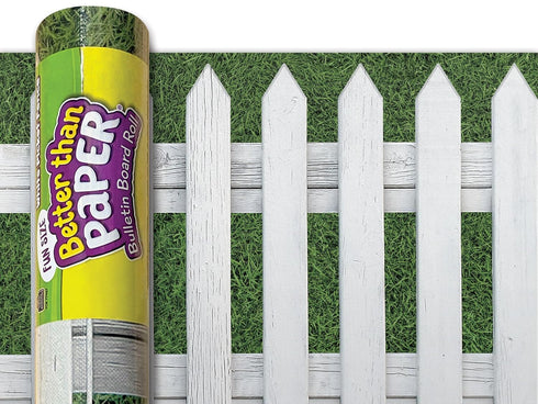Teacher Created Resources Fun Size White Picket Fence Better Than Paper® Bulletin Board Roll,18 inches x 12 feet...