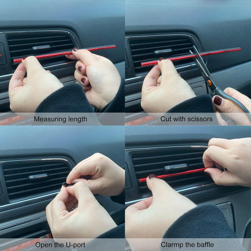 LivTee 20 Pieces Car Air Conditioner Decoration Strip for Vent Outlet, Universal Waterproof Bendable Air Vent Outlet Trim Decoration, Car Interior...