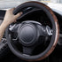CAR PASS Wood Grain Microfiber Leather Steering Wheel Cover, Universal Fit for 14 1/2-15 inch Black Steering Wheel, Anti-Skip Veins Design,Cars, S...