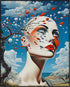 Posterizer 1 pcs-futuristic art- womans head in the clouds-Abstract & Modern Art-Fantasy & Fiction Art-Gift for Art Lovers-Decor for Home & Office...