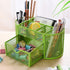 VANRA Metal Mesh Desk Supply Caddy Desktop Office Supplies Organizer Supply Holder 8 Compartments with Drawer (Green)...
