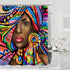 African American Woman Shower Curtain, Women Bath Curtains, Waterproof Upgrade Polyester Fabric Bathroom Decor Set with 12 Hooks, 72 x 72 Inches, ...