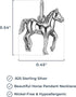 MORGAN & PAIGE Dainty Oxidized 925 Sterling Silver Horse Pendant Necklace With 16" Cable Chain + 2" Extender...