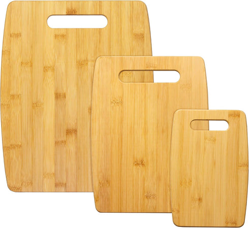 Totally Bamboo 3-Piece Cutting Board Set; 3 Assorted Sizes of Bamboo Wood Cutting Boards for Kitchen...