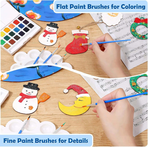 Small Paint Brushes Bulk, Anezus 100 Pcs Paint Brushes for Kids Acrylic Paint Brushes Set with Flat and Round Pointed Paint Brushes Craft Paint Br...