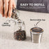 Pepper Grinder or Pepper Mill, Manual Salt Grinder Refillable with Adjustable Coarseness, Black Pepper Grinder Made of Stainless Steel, Himalayan ...