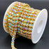 1 Roll 5 Yards Large Crystal Rhinestones Close Chain, 5mm SS24 Rhinstone Chain Trim, Sew on Crystal Claw Cup Chain Roll (Gold Base + Crystal AB, S...