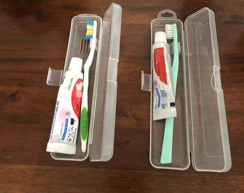 2 Packs Transparent Portable Dust-proof Toothbrush and Toothpaste Cases for Daily and Travel Use (2 Pack Clear)...