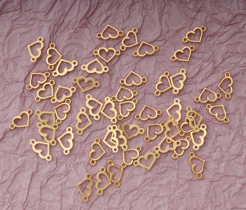 Ruwado 50 Pcs Small Hollow Heart Jewelry Making Kits with 2 Hole Cute 1.5 x 0.8 cm for Women Girls DIY Crafting Beading Necklace Bracelet Keychain...