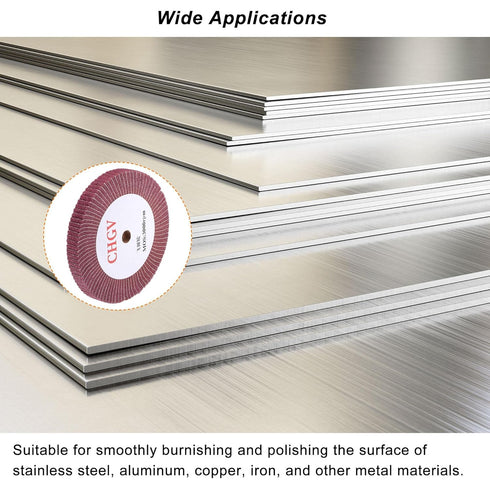 uxcell 200mm x 25mm 320 Grit Non-Woven Polishing Burnishing Wheel Abrasive Cloth Nylon Wire Drawing Flap Wheel for Stainless Steel Metal Red...