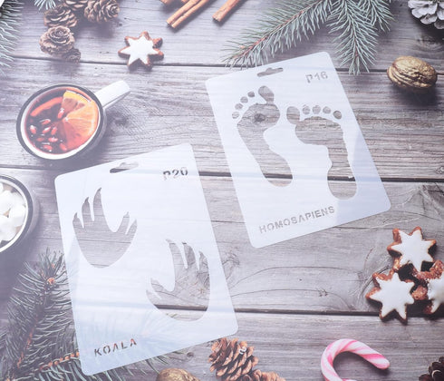 Sowaka 20 Pcs Animal Footprint Stencils Plastic Reusable Painting Templates for Painting on Wood Walls Art Craft Scrapbooking Journal Drawing Home...