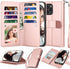 Njjex iPhone 12 Mini Wallet Case (2020) - 9 Card Slots, PU Leather, Detachable Kickstand, Magnetic Cover & Lanyard, Rose Gold...