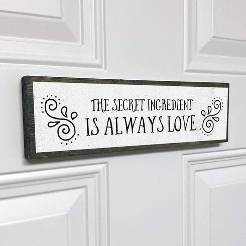 Love Wood Signs (Medium - Wood And Metal, The Secret Ingredient Is Always Love)...