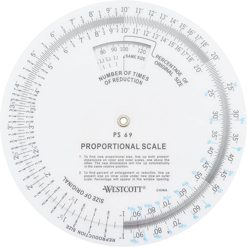 Westcott 5" Proportional Scale, White (PS-69)...