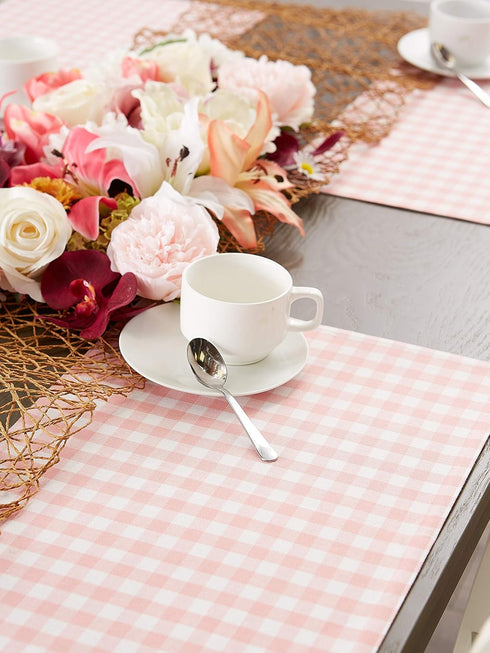 DII Gingham Check Tabletop Collection, Pink, Placemat Set...