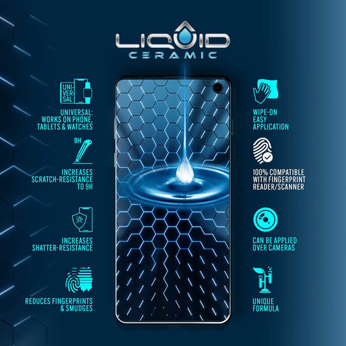 Glass Screen Protector Scratch and Shatter Resistant Wipe On Nano Protection for All Phones Tablets Smart Watches for Up To 4 Devices - Bottle...