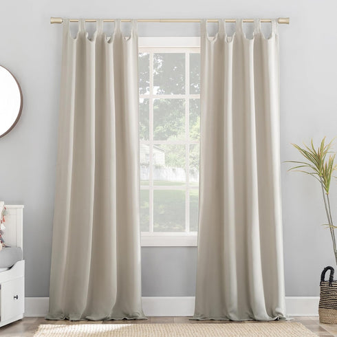 Sun Zero Easton Energy Saving Blackout Tab Top Curtain Panel, 40" x 84", Pearl...
