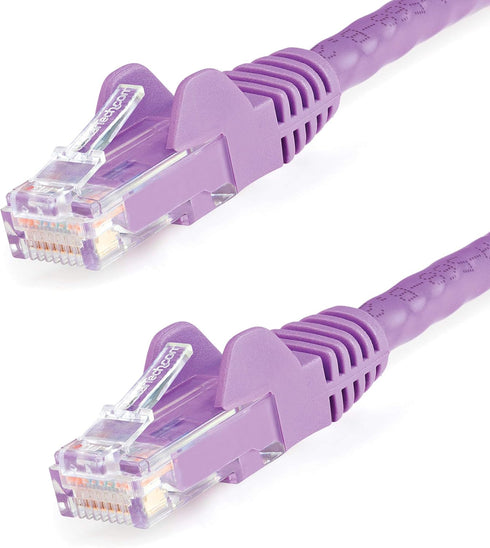 StarTech.com 20ft CAT6 Ethernet Cable - Purple CAT 6 Gigabit Ethernet Wire -650MHz 100W PoE++ RJ45 UTP Category 6 Network/Patch Cord Snagless Fluk...