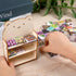 64Pcs Mini Bookcase Toy Book Shelf Wood Doll House FurnitureModel Library Decor Four Floors Storage Shelves Pretend Play 1:12 Accessories scene Ha...