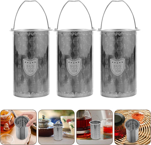Luxshiny 3pcs Tea Strainers for Loose Tea Teapot Tea Pot Replacement Stainless Steel Mesh Strainer Tea Infuser Insert 9cm Tea Steeper Basket Filte...