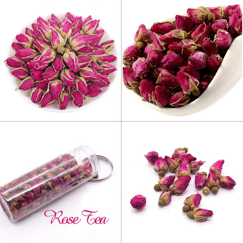 Rose Bud Tea Dried Red Rose,MQUPIN Rose Tea 100% Natural Pure Flower Edible Buds Tea Culinary Food Grade Red Rosebud for Drinking DIY Gift (250g/3...