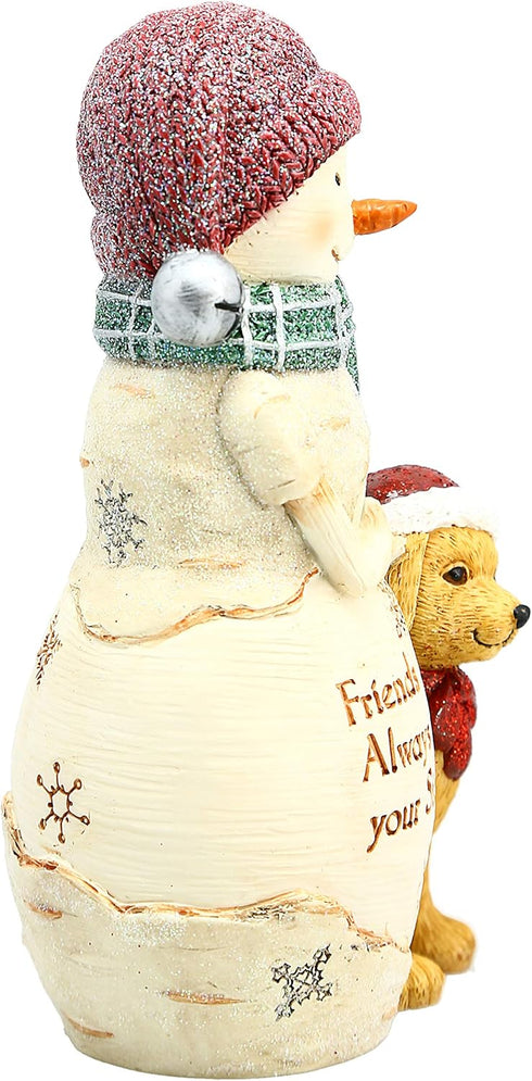 Pavilion Gift Company Pavilion-Friends are Always by Your Side-5 Inch Collectible BirchHearts Snowman Figurine, 5", White...