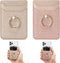 Card Holder Sleeve with Kickstand Ring for Women, 2 Pieces RFID Credit Wallet Glitter Stick On Back Grip for iPhone Samsung Smartphone - Pink + Go...