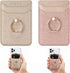 Card Holder Sleeve with Kickstand Ring for Women, 2 Pieces RFID Credit Wallet Glitter Stick On Back Grip for iPhone Samsung Smartphone - Pink + Go...