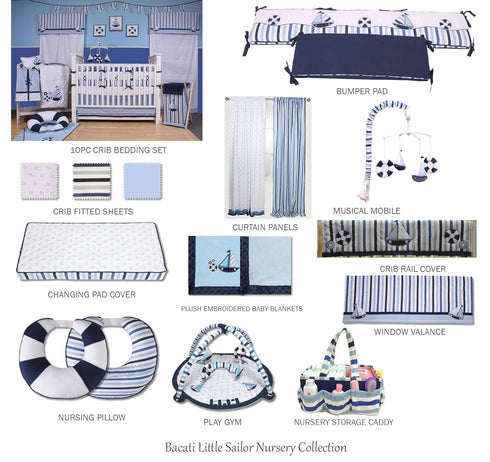 Bacati - ONE Solid Boys 100% Cotton Percale Universal Baby US Standard Crib or Toddler Bed Fitted Sheet (Light Blue)...