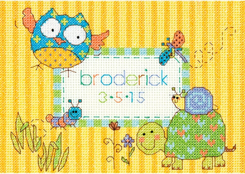 Dimensions Woodland Creatures Birth Record Mini Counted Cross Stitch Kit, 7” x 5”...