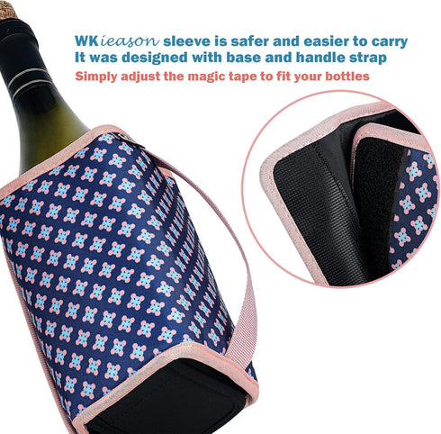 WK IEASON Standard Wine Cooler Sleeves Portable Champagne Insulator Sleeve Can Cooler Beer Cooler Cover- Keeps Wine & Champagne Chilled for Hours ...