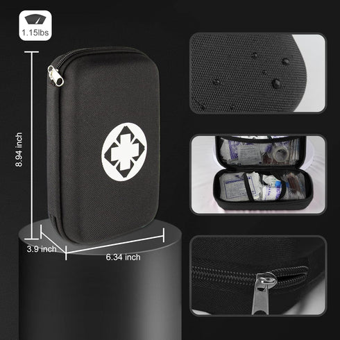 Car-Home Survival First-Aid Kit Emergency-Kit - Black 273Piece Equipment Travel Supplies First Aid Set Home Essentials Camping Hiking YIDERBO...