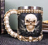 Ebros Evil Grinning Tribal Skull Mug Beer Stein Tankard With Skulls Skeletal Spine Bones Handle Coffee Cup 11 Ounces For Drinks Beverage Holder Co...
