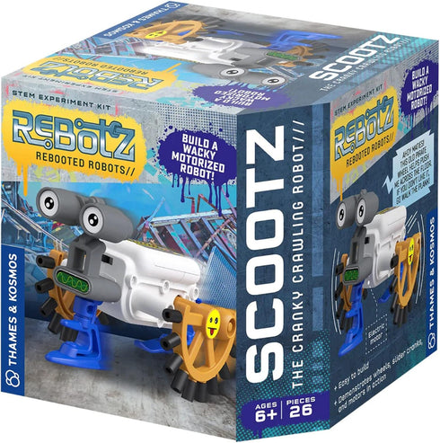 Thames & Kosmos ReBotz: Scootz – The Cranky Crawling Robot | Build a Wacky Motorized Robot! | Collect All 4 | Combine to Make New Robotic Creation...