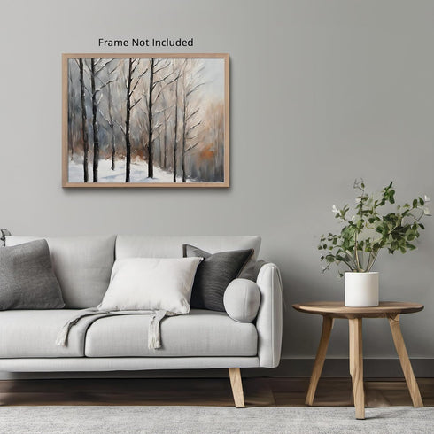 Posterizer 1 pcs-snowy jungle in winter in oil painting style-7-Landscape & Nature Art-Living Room Bedroom Decor- unframed wall art...