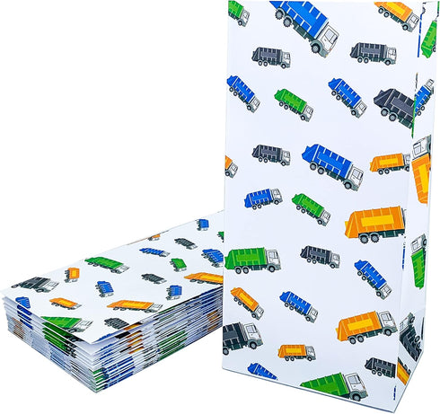 Finds Fit 4U Garbage Truck Party Favor Gift Bags - Perfect for Garbage Truck Birthday Parties, Lunch Bags or Trash Truck Events...