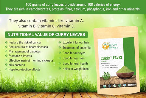 100% Natural Grown Dried Curry Leaves Powder 150gms / 5.3 oz | Promotes Hair Growth Formulation | Strong Hair | Hair Volume | Thicker Hair...