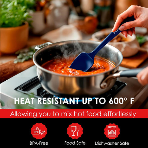 Silicone Spoon Spatula - 600ºF Heat-Resistant Non-Stick Rubber Spoonula | Use as Silicone Kitchen Scraper Utensil - Baking and Cooking Strong Stai...