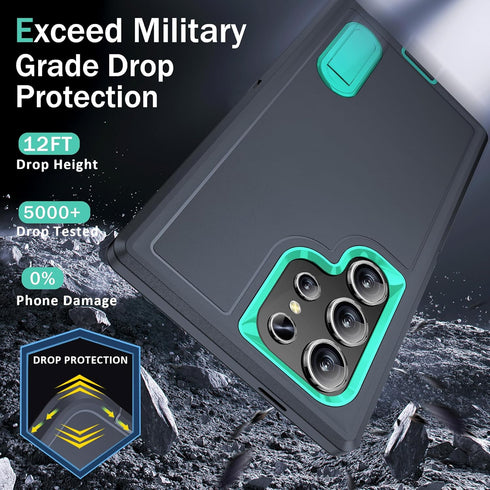 BaHaHoues for Samsung Galaxy S24 Ultra Case, Samsung S24 Ultra Phone Case with Built in Kickstand, Shockproof/DropProof Military Grade Protective ...