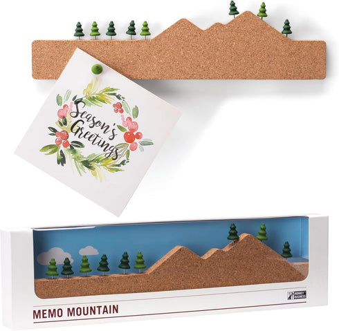 Monkey Business Memo Mountain Cork Board Strip - Corkboard Pin Board with Mountain Scene Pushpins, Office Accessories, Cute Cork Boards for Walls...