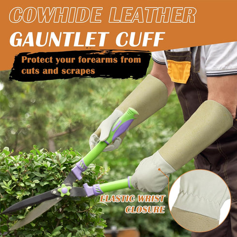 HANDLANDY Rose Pruning Gloves for Men & Women, Long Thorn Proof Gardening Gloves, Breathable Pigskin Leather Gauntlet, Best Garden Gifts & Tools f...