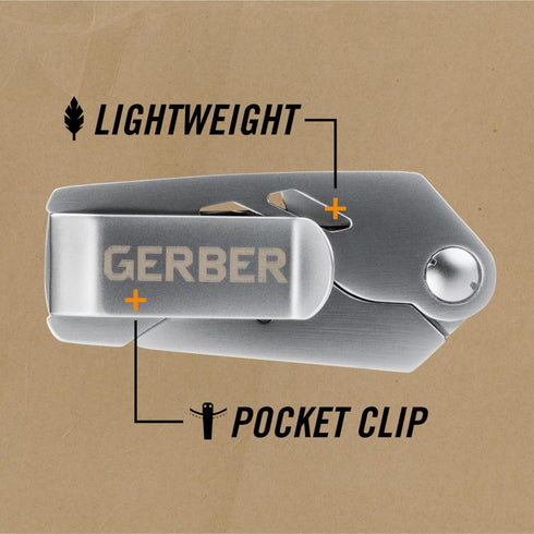 Gerber Gear EAB Lite Utility Pocket Knife Box Cutter Blade with Money Clip - 1.5" Blade Length Folding Knife - EDC Gear and Equipment - Stainless ...