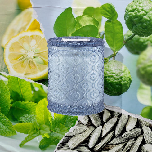 LA JOLIE MUSE Lemon Candle Citrus Mint Scented Candles, Candles for Home Scented, Gifts for Women & Men, Natural Soy Blue Candle, 6 Oz 40 Hour Bur...