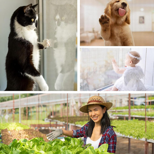 Window Screen Mesh, Loboo Idea Fiberglass Screen Replacement Mesh Black, Warehouse Fiberglass Window and Door Screen Mesh for Patio and Windows (B...