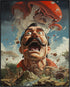Posterizer 1 pcs-Terrifying Mario Head with magic mushrooms-Abstract & Modern Art-Fantasy & Fiction Art-Gift for gamers-Decor for Game Room or Man...