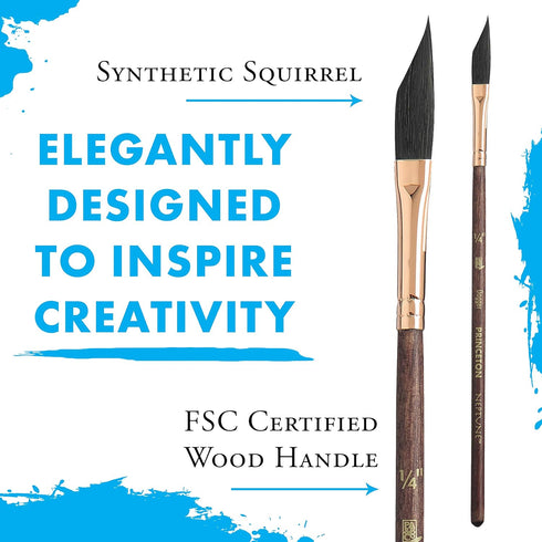 Princeton Artist Brush Neptune, Brushes for Watercolor Series 4750, Dagger Synthetic Squirrel, Size 25...