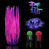 Lpraer 5 Pack Glow Aquarium Decorations Kelp Coral Mushroom Sun Flower Jellyfish Simulation Glow Plant Glowing Effect Silicone for Fish Tank Decor...